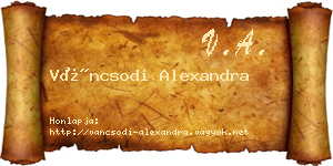 Váncsodi Alexandra névjegykártya