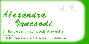 alexandra vancsodi business card